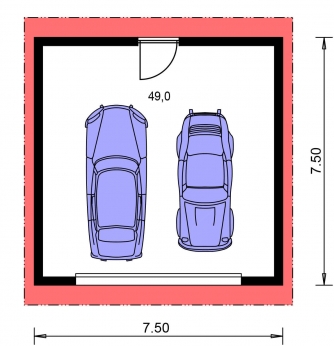 Mirror image | Floor plan of ground floor - GARÁŽ 5